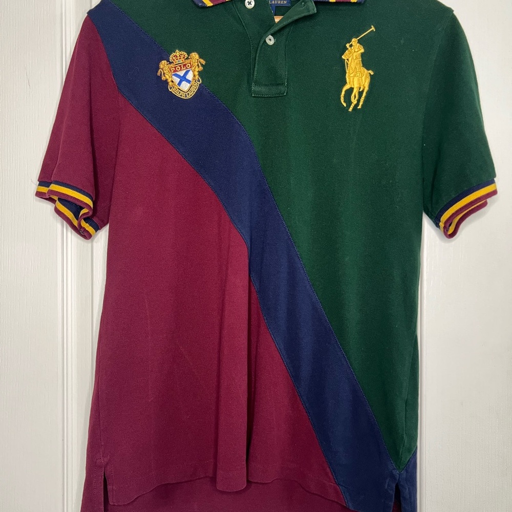 Polo by Ralph Lauren Green Polo with Purple Collar